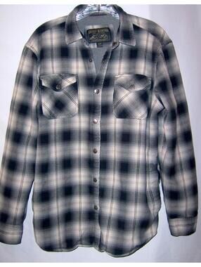 Grizzly Mountain Plaid Snap Button-Down Shirt Men's M